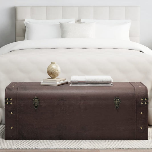 Skattkista Med Spärrar Mörkbrun 110X50X39,5 Cm Plywood