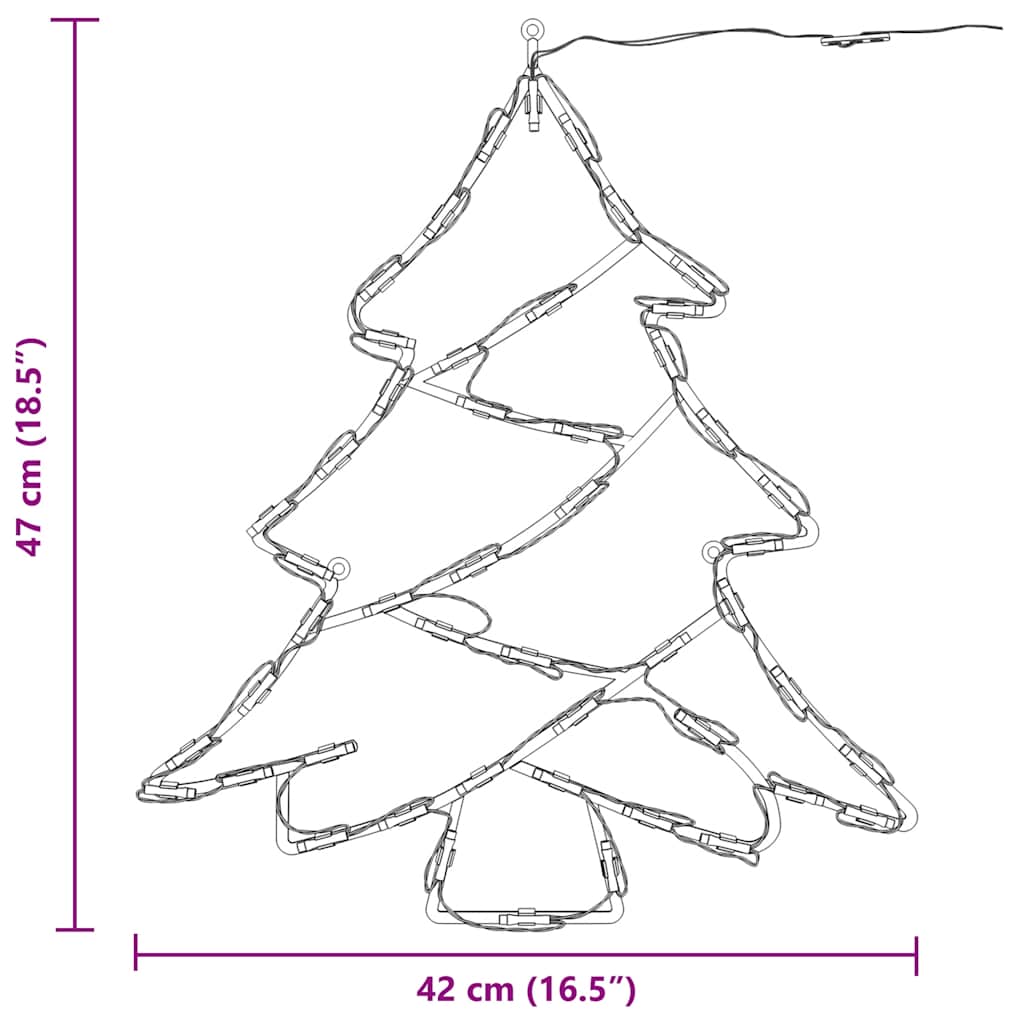 Julbelysning Julgran Silhuett 2 St 50 Leds Varmvit