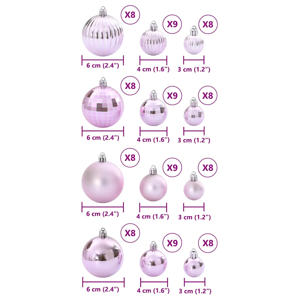 Julgranskulor 100 St Ø3/4/6 Cm