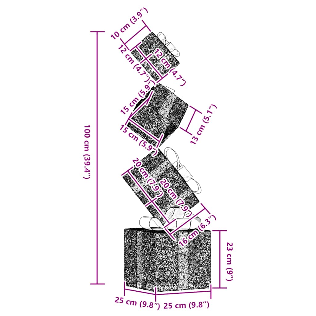 Presentask För Juldekoration 80 Leds Varmvit