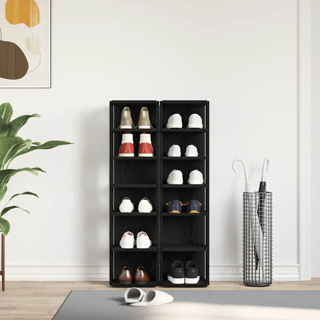 Skohyllor 2 St 25X27X102 Cm Konstruerat Trä