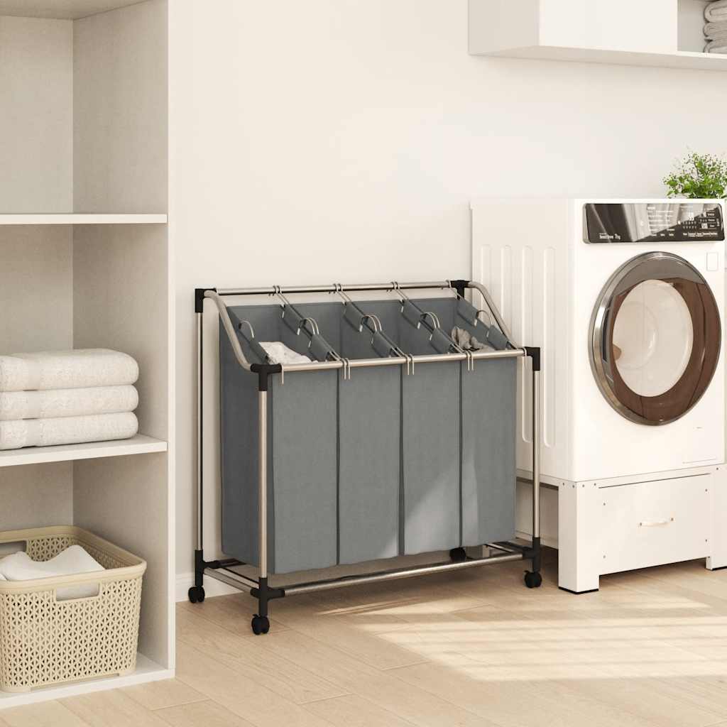 Tvättkorg Med Hjul 4 Fack