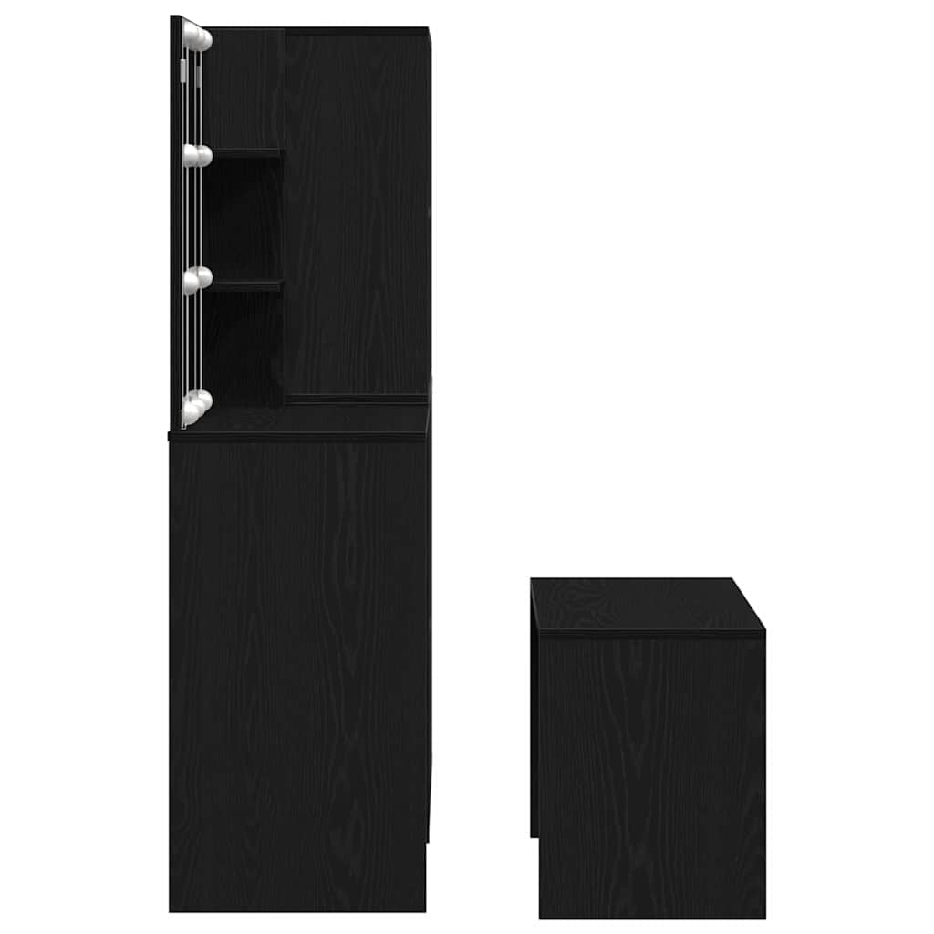 Skrivbordsset 2 Pcs Svart 140 X 40 X 140 Cm Konstruerat Trä