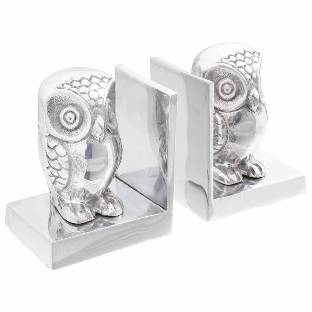 Bokstöd 2 Pcs Silver 7 X 9 X 11 Cm Aluminium