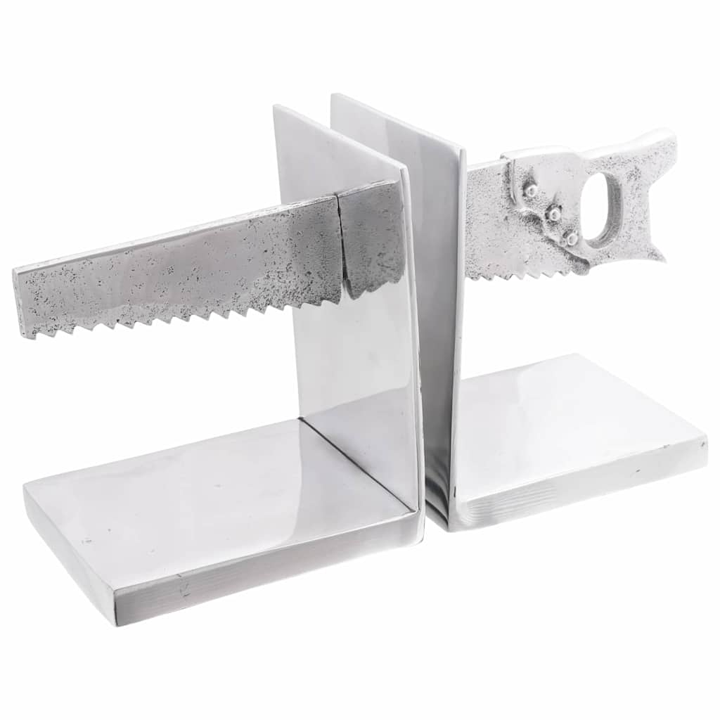 Bokstöd 2 Pcs Silver 11 X 14 X 17.5 Cm Aluminium