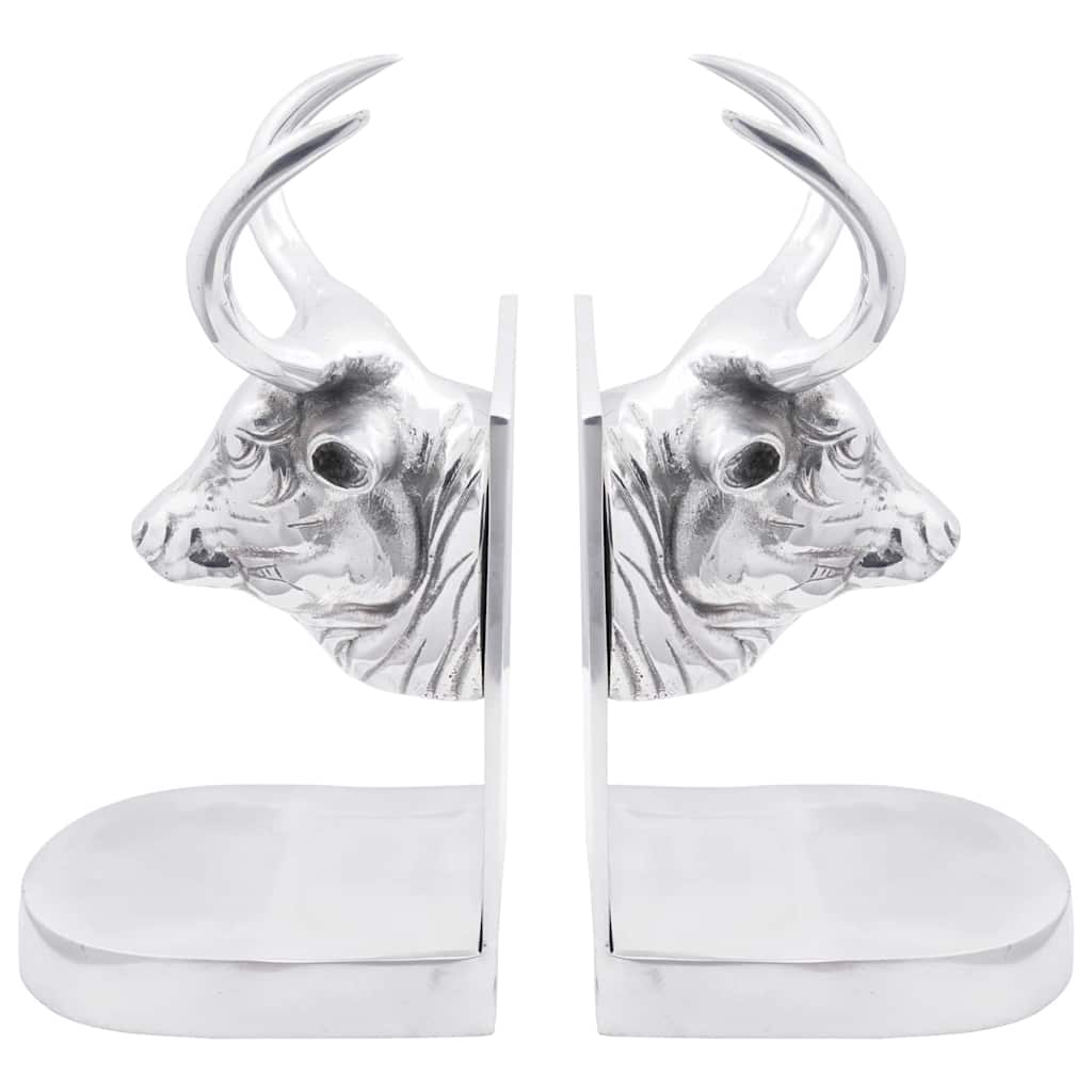 Bokstöd 2 Pcs Silver 17 X 15 X 27 Cm Aluminium