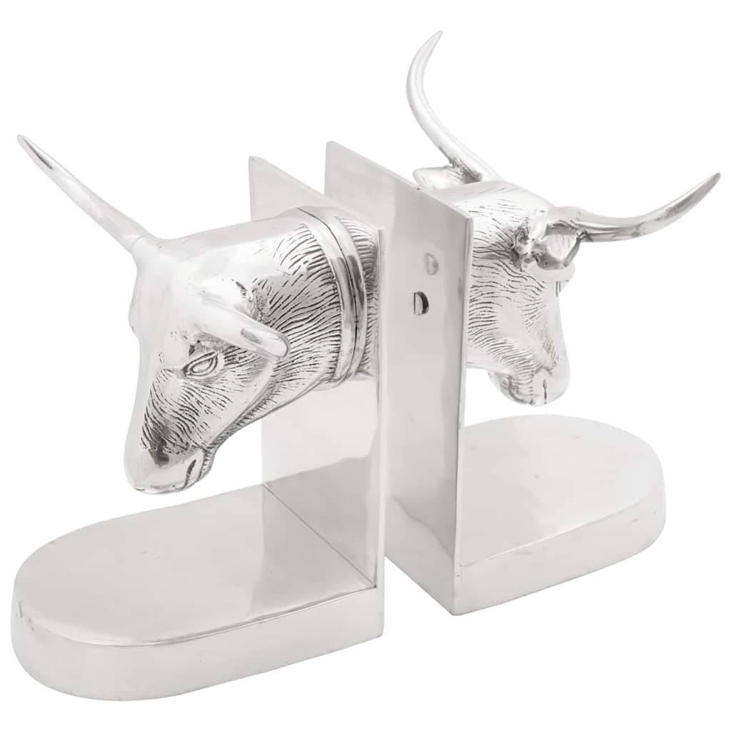 Bokstöd 2 Pcs Silver 21.5 X 15.5 X 20 Cm Aluminium