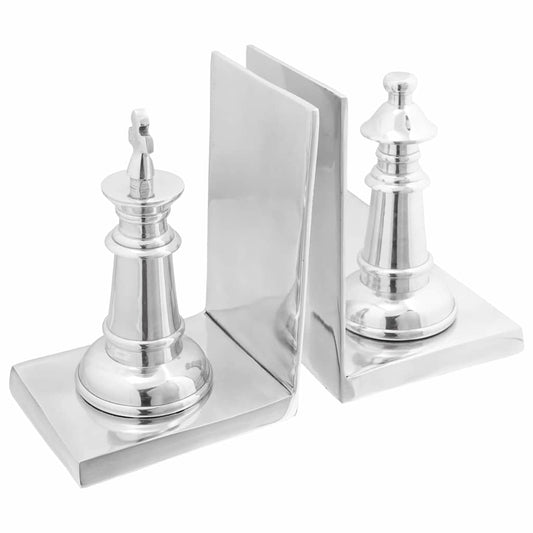 Bokstöd 2 Pcs Silver 11 X 12 X 19.5 Cm Aluminium