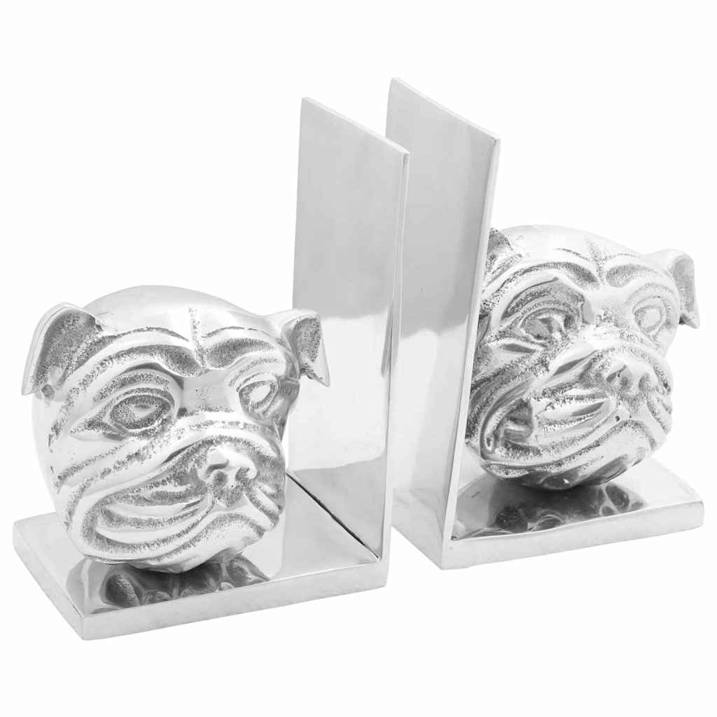 Bokstöd 2 Pcs Silver 8 X 12 X 16.5 Cm Aluminium