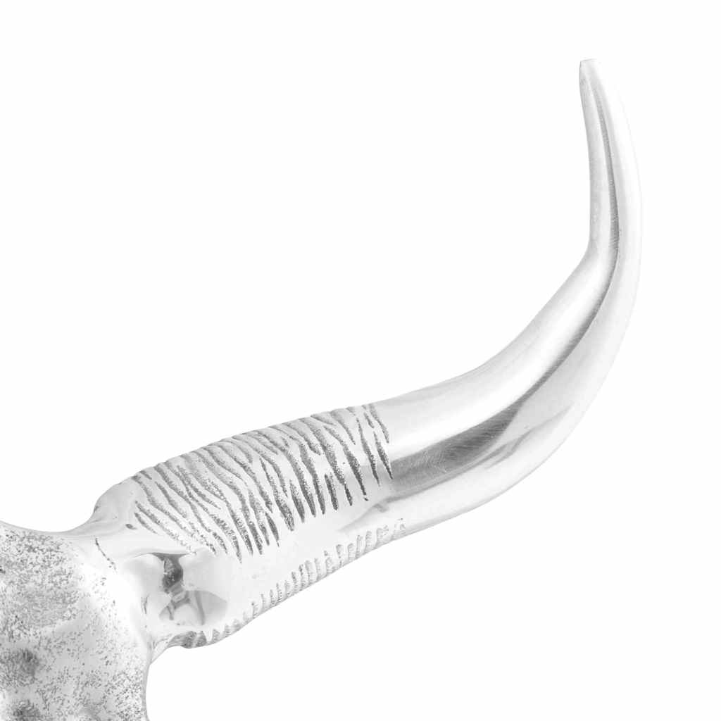 Bulls Skull Silver 53 X 11 X 40 Cm Aluminium