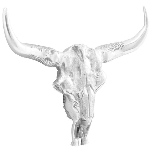 Bulls Skull Silver 53 X 11 X 40 Cm Aluminium