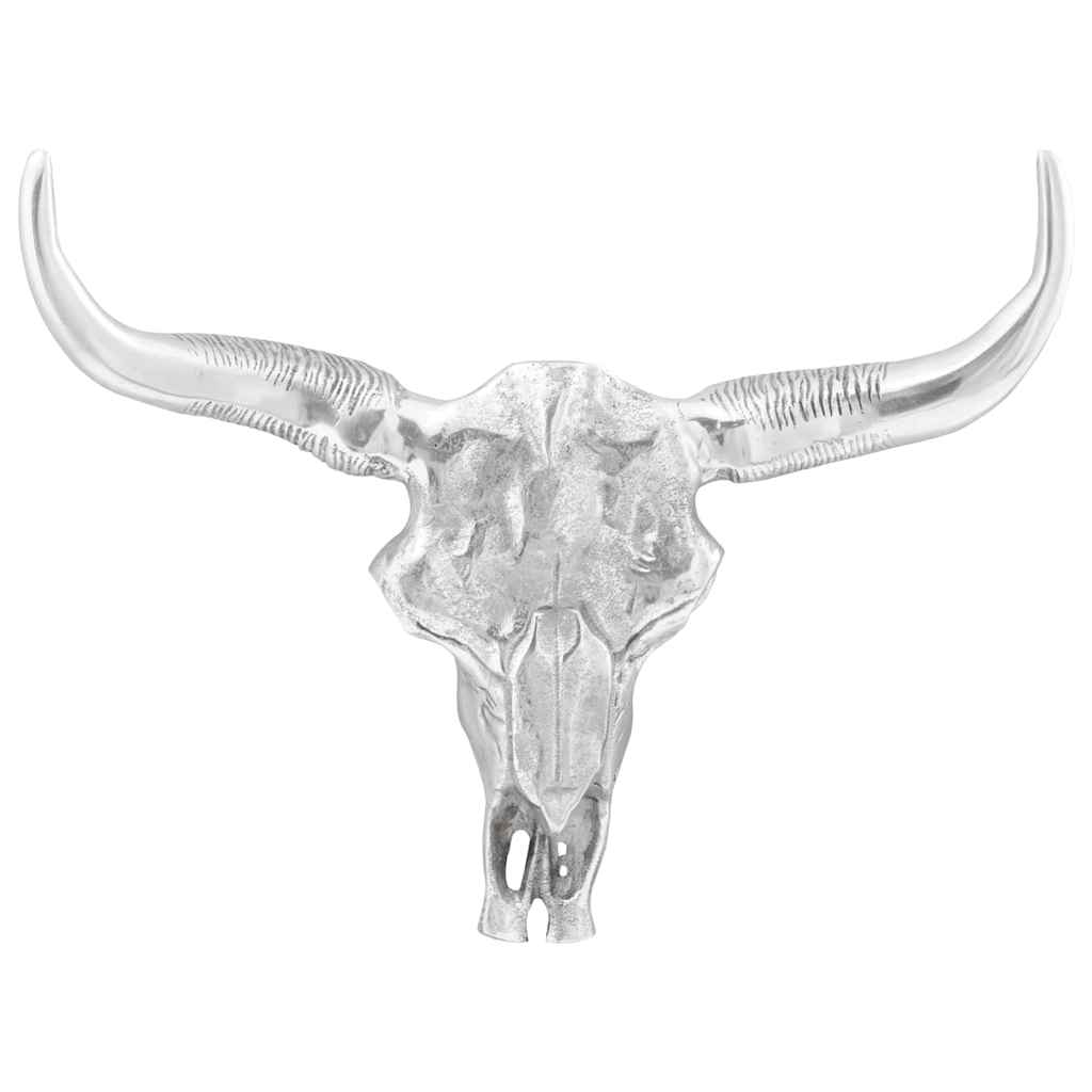 Bulls Skull Silver 53 X 11 X 40 Cm Aluminium