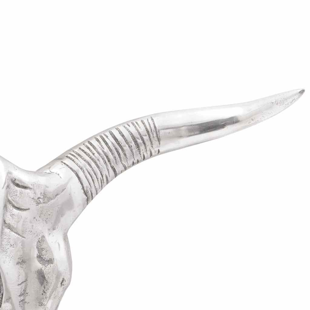 Bulls Skull Silver 49 X 10 X 36 Cm Aluminium