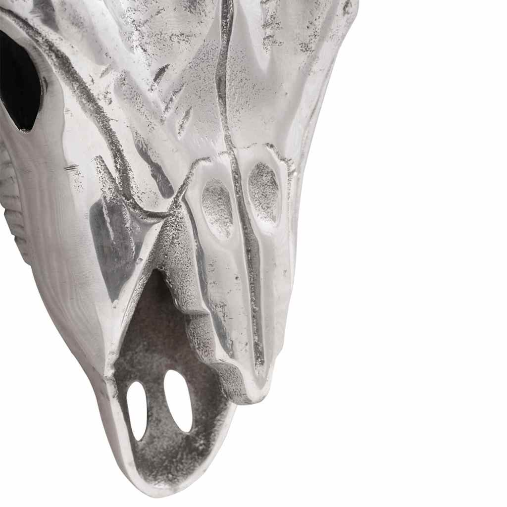 Bulls Skull Silver 49 X 10 X 36 Cm Aluminium