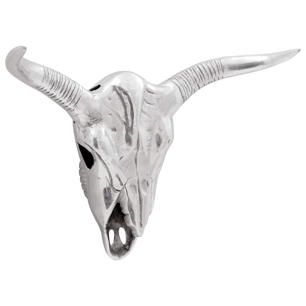Bulls Skull Silver 49 X 10 X 36 Cm Aluminium