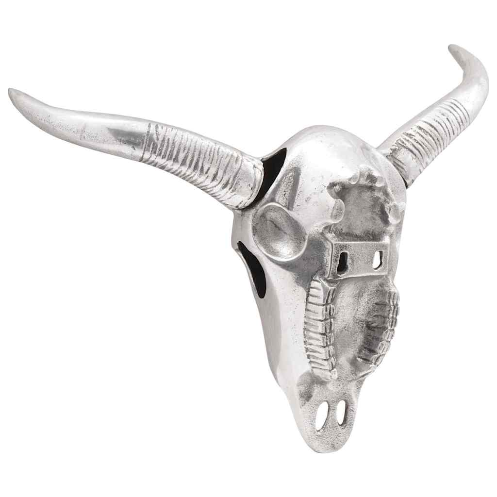 Bulls Skull Silver 49 X 10 X 36 Cm Aluminium