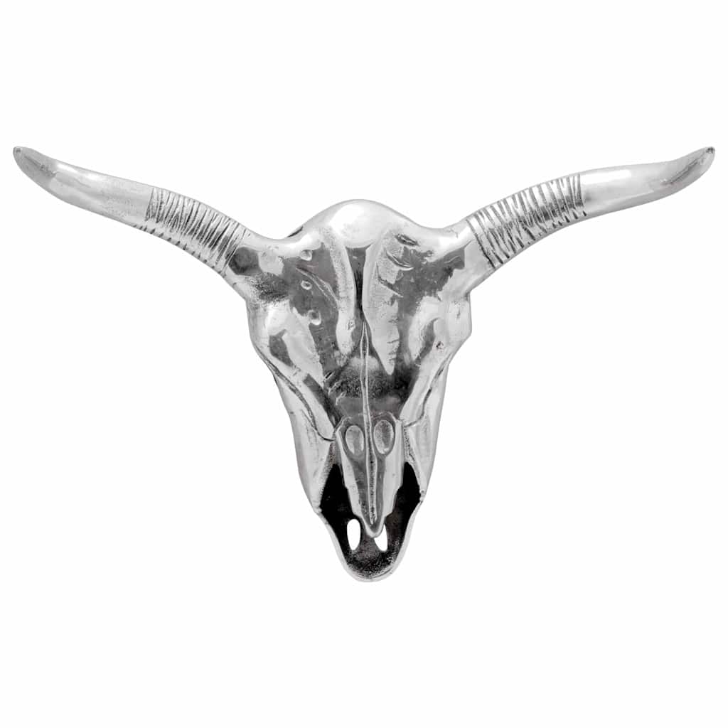 Bulls Skull Silver 49 X 10 X 36 Cm Aluminium