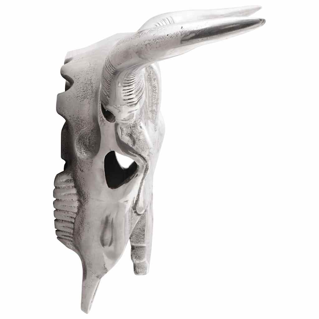 Bulls Skull Silver 49 X 10 X 36 Cm Aluminium