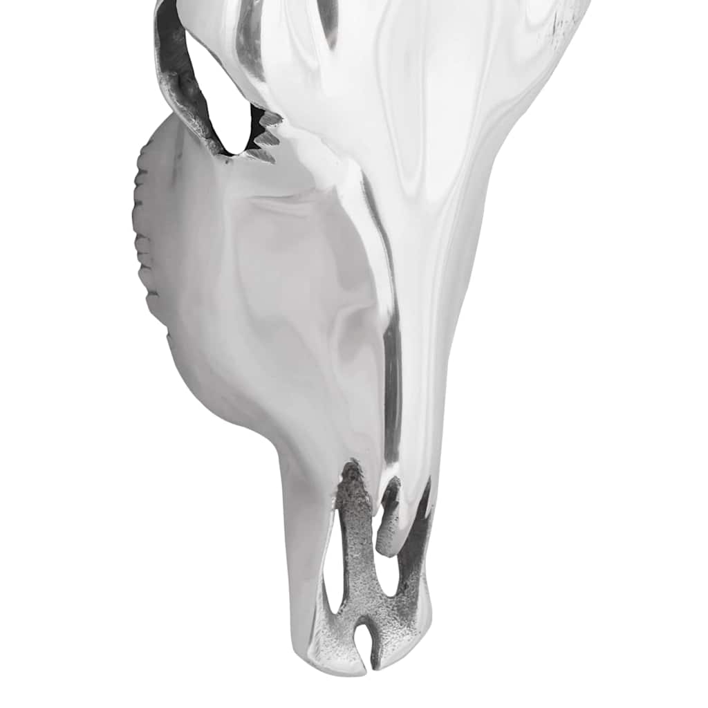 Bulls Skull Silver 34 X 13 X 53 Cm Aluminium