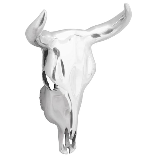 Bulls Skull Silver 34 X 13 X 53 Cm Aluminium