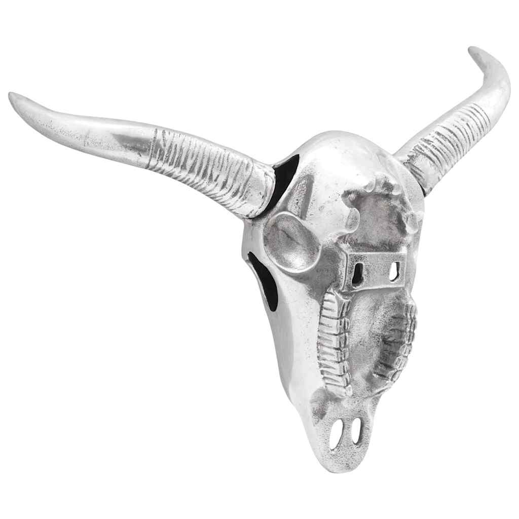 Bulls Skull Silver 34 X 13 X 53 Cm Aluminium