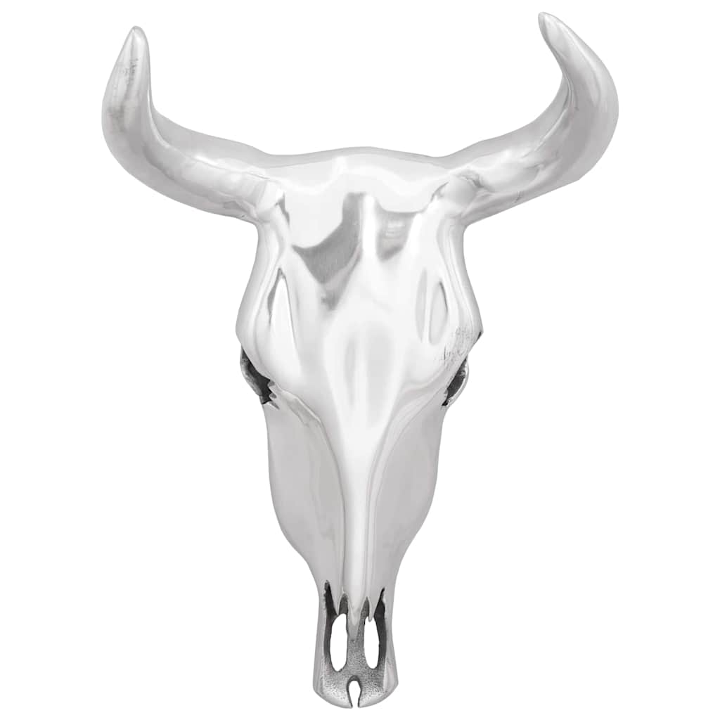 Bulls Skull Silver 34 X 13 X 53 Cm Aluminium