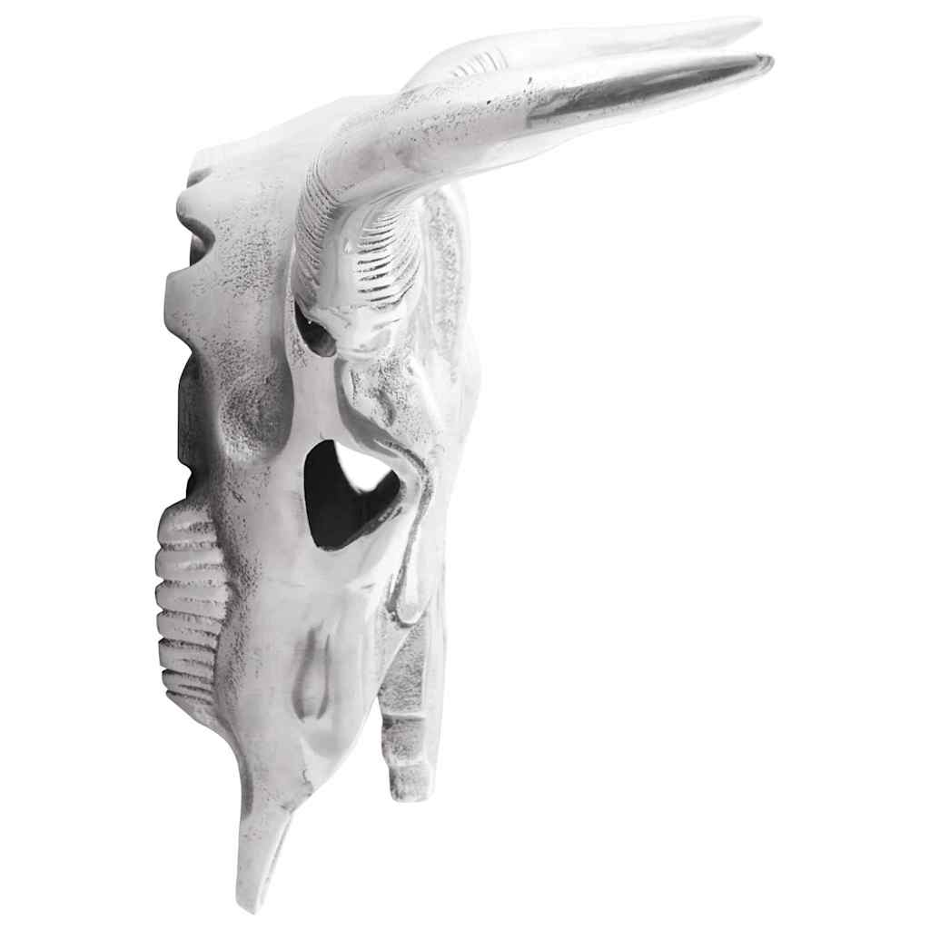 Bulls Skull Silver 34 X 13 X 53 Cm Aluminium