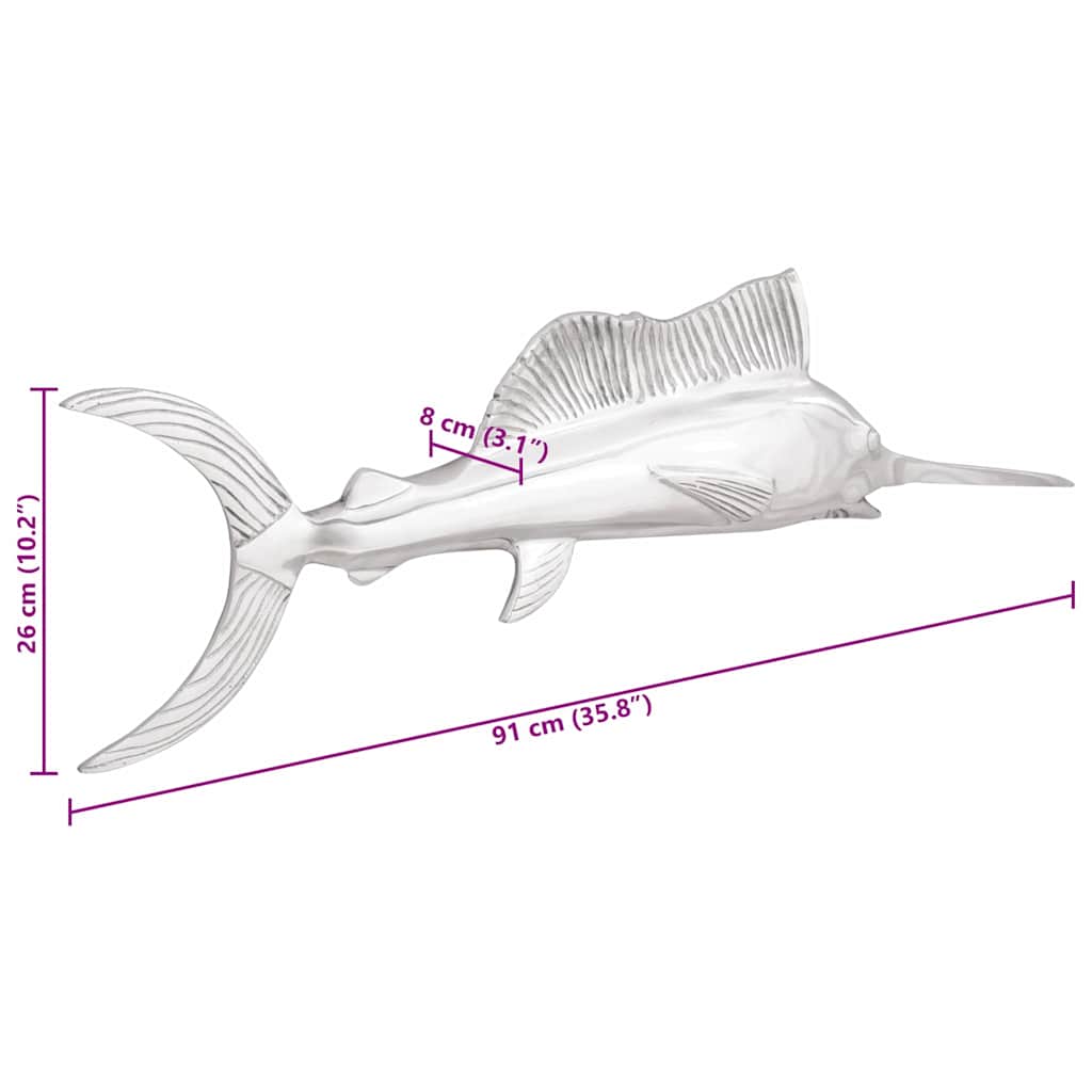 Skulptur Silver 91 X 8 X 26 Cm Aluminium