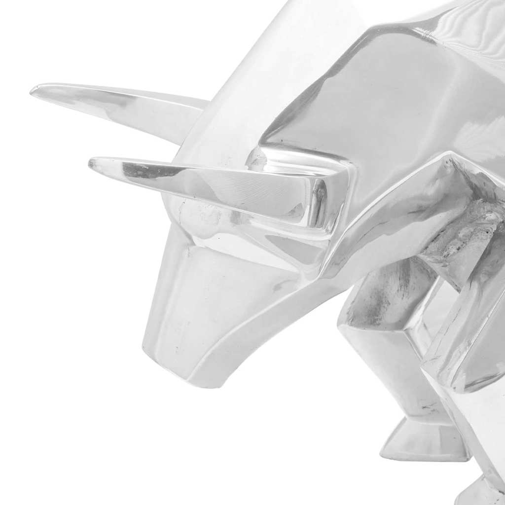 Tjurskulptur Silver 74 X 23 X 39 Cm Aluminium