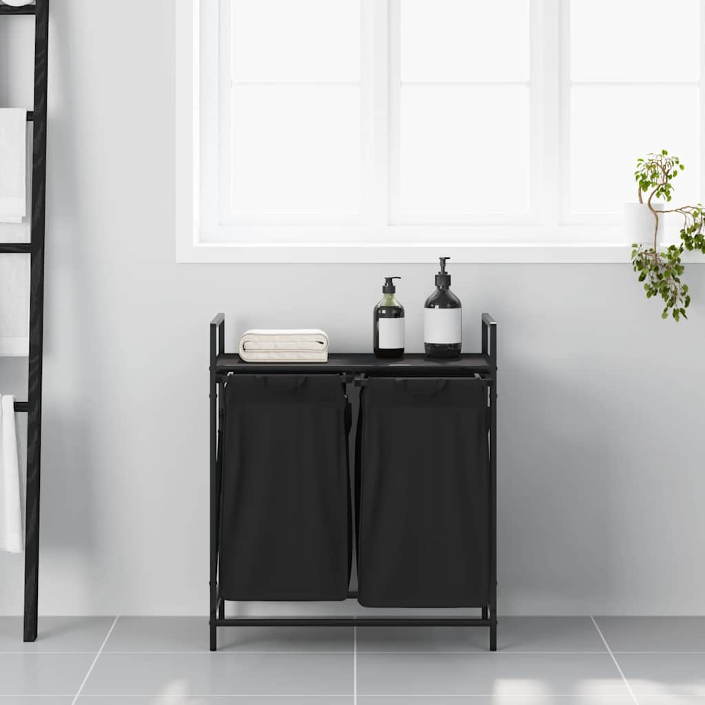 Tvättkorg 2 Fack Med Hylla