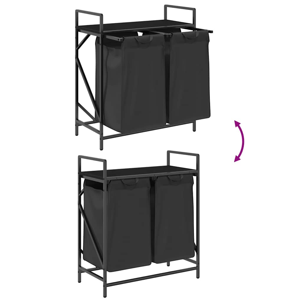 Tvättkorg 2 Fack Med Hylla