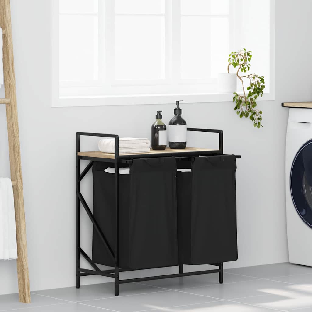 Tvättkorg 2 Fack Med Hylla