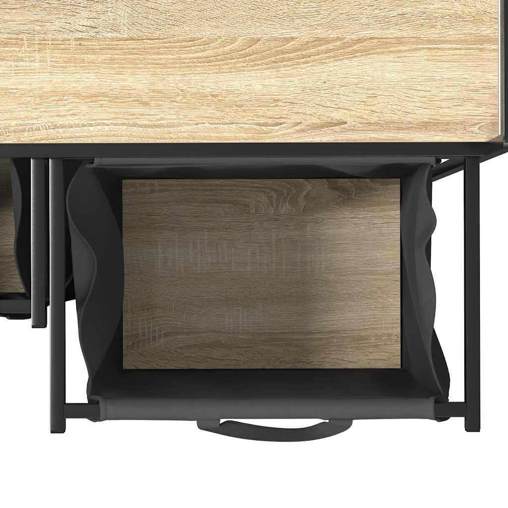 Tvättkorg 2 Fack Med Hylla Sonoma-Ek