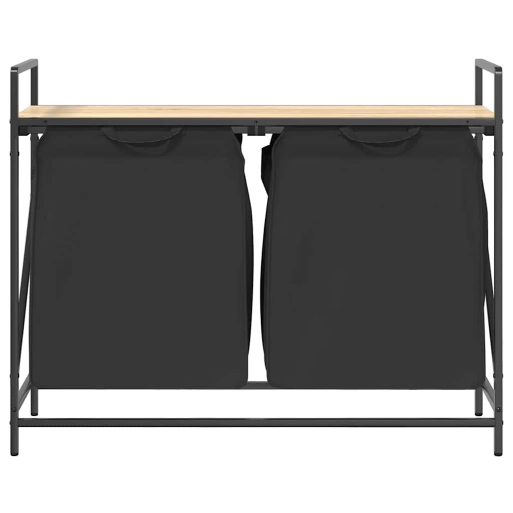 Tvättkorg 2 Fack Med Hylla Sonoma-Ek