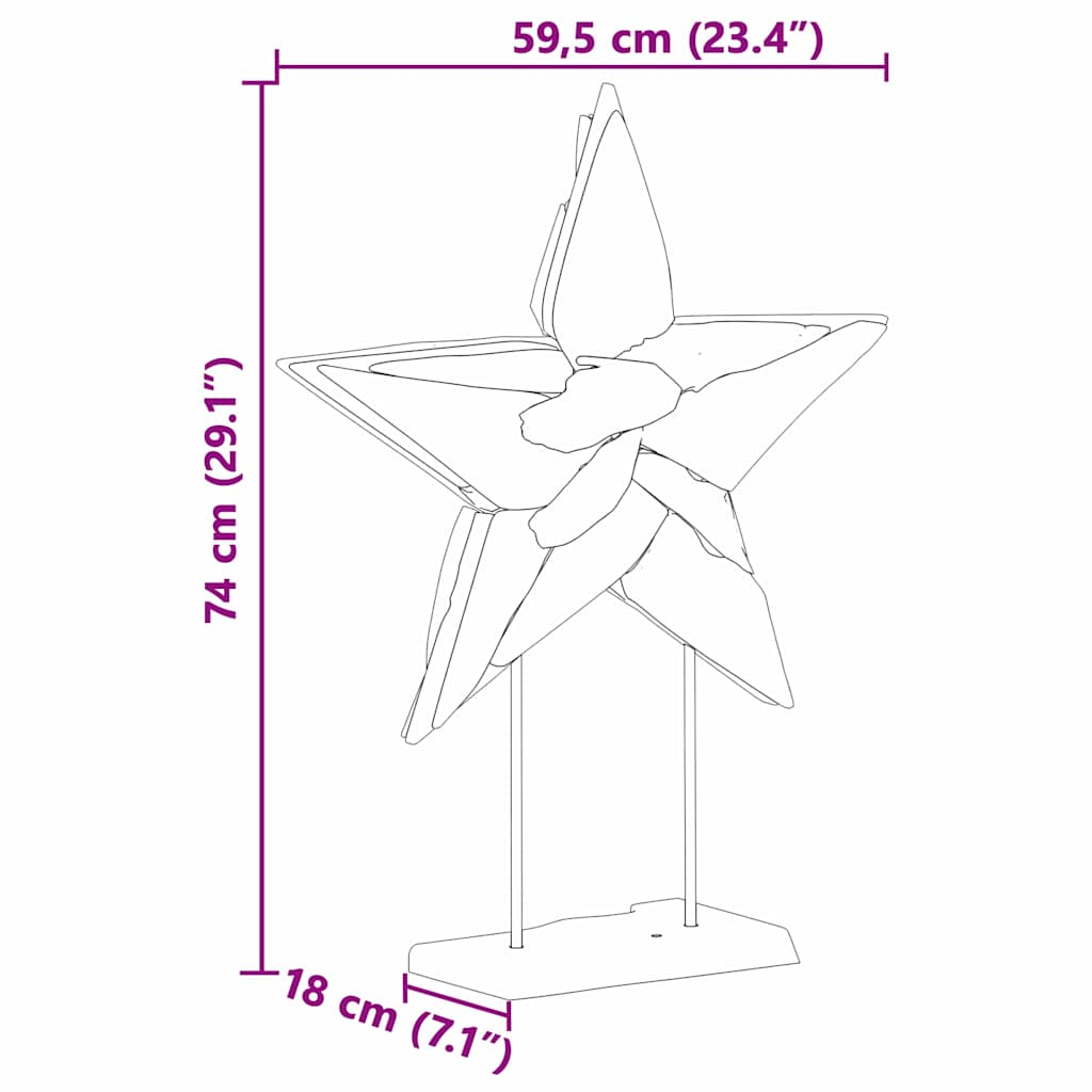 Julstjärna Brun 60 X 5 X 75 Cm Massivt Teakträ