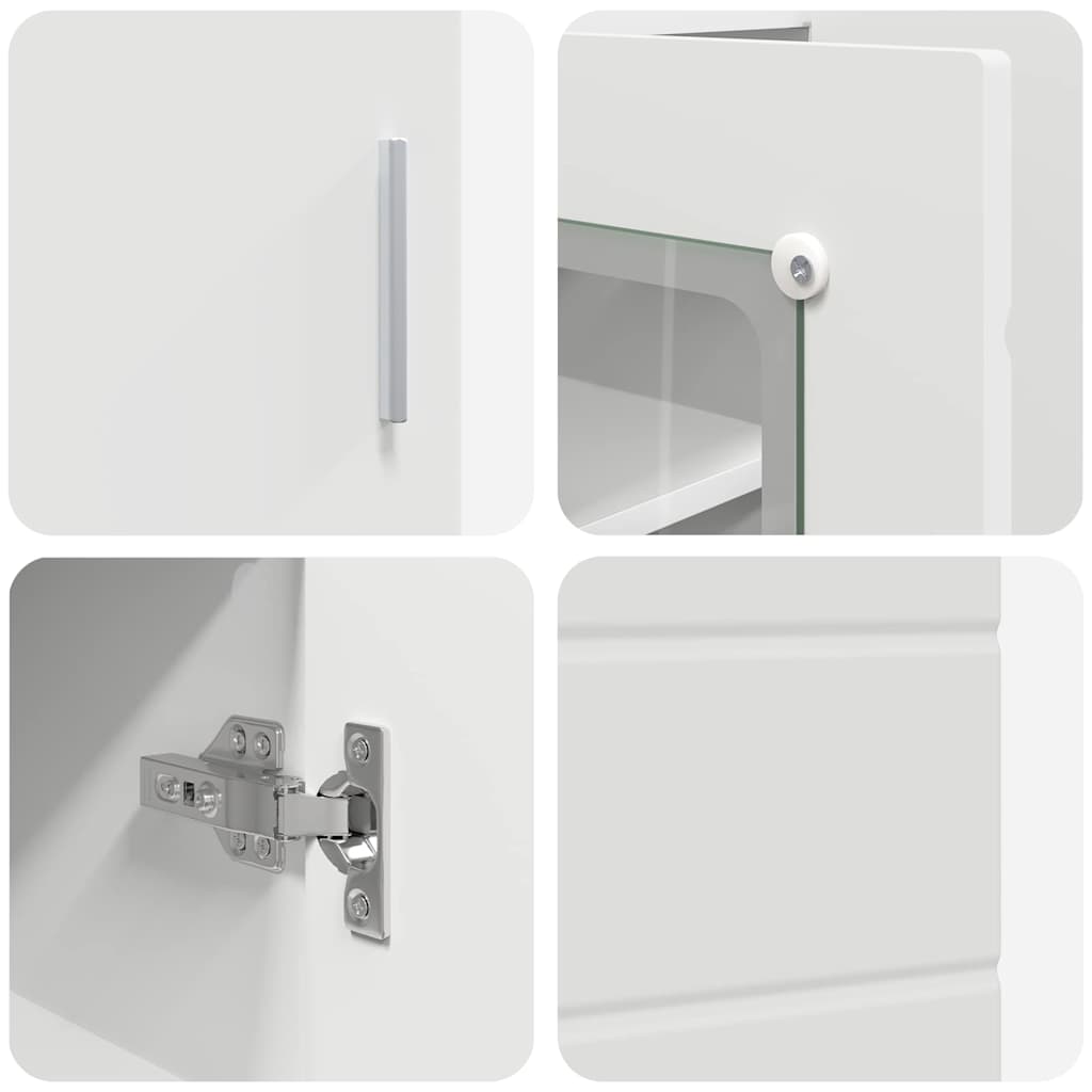 Sideboard Med Hylla Vit 55.5 X 29 X 100 Cm Konstruerat Trä