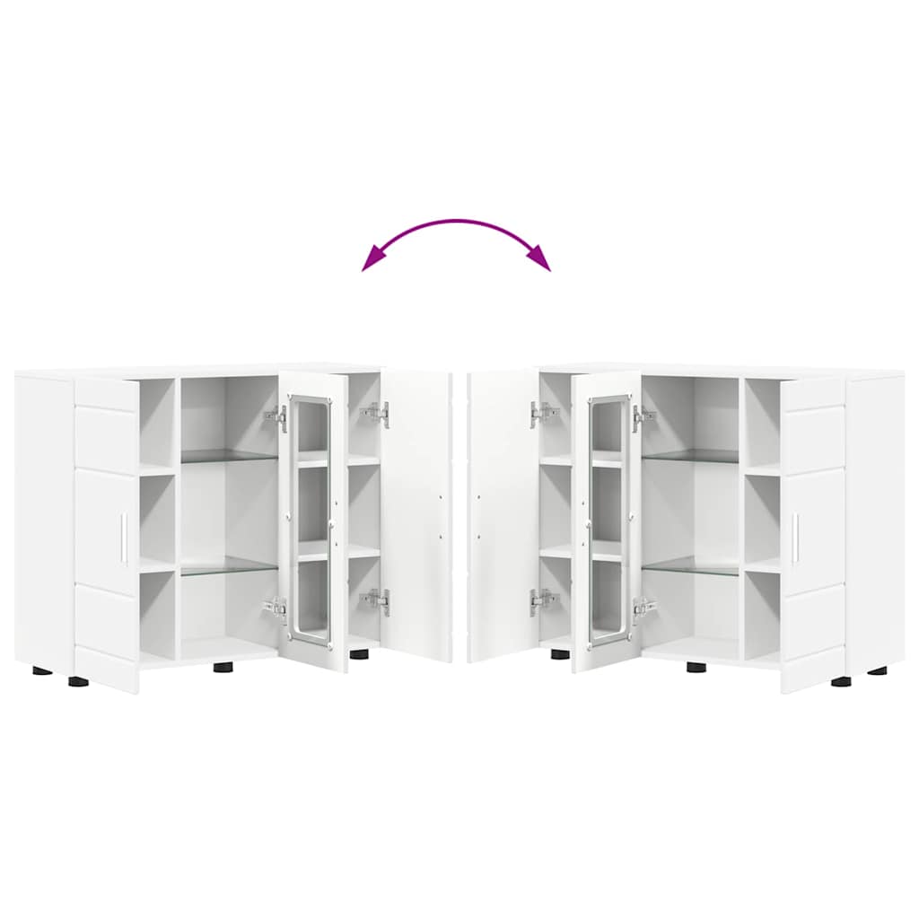 Sideboard Med Hylla Vit 55.5 X 29 X 100 Cm Konstruerat Trä