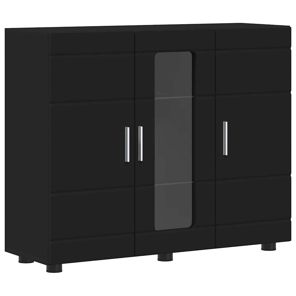Sideboard Med Hylla Svart 55.5 X 29 X 100 Cm Konstruerat Trä