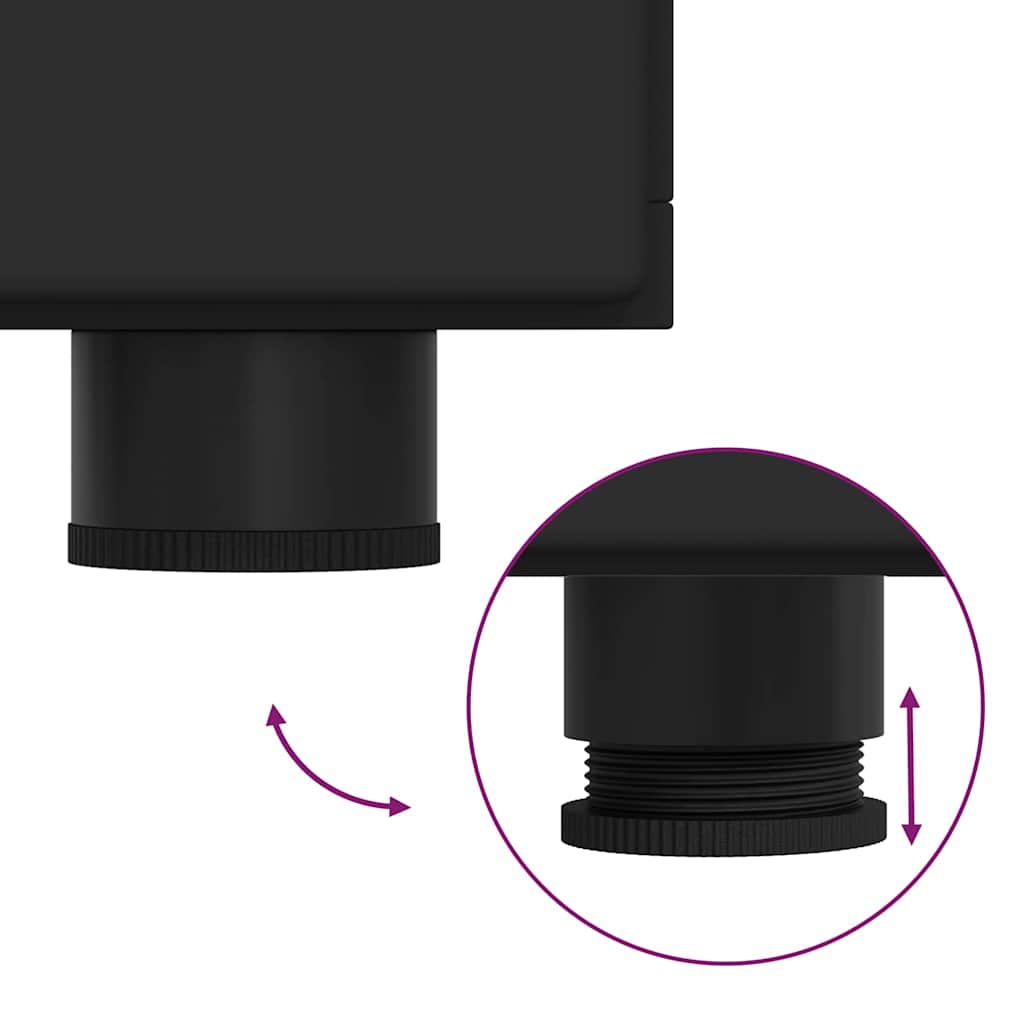 Sideboard Med Hylla Svart 55.5 X 29 X 100 Cm Konstruerat Trä