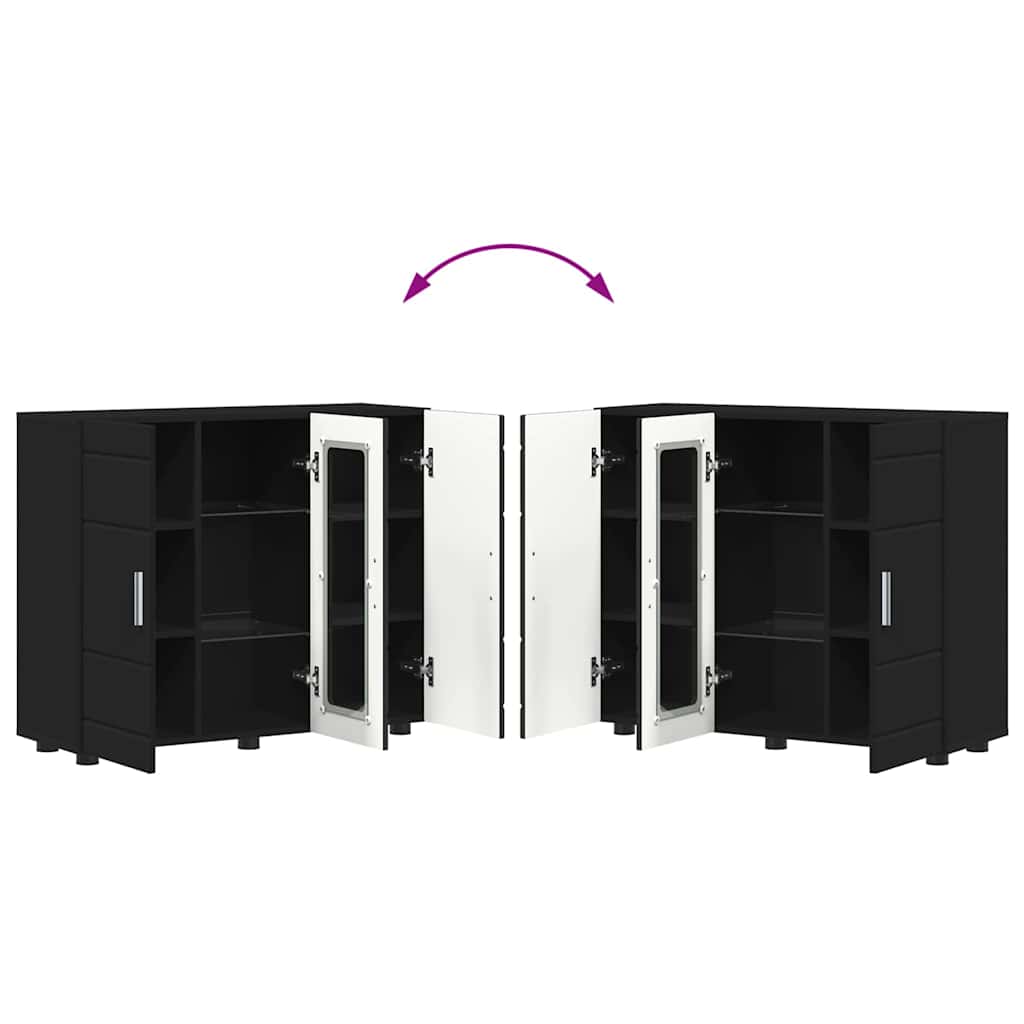 Sideboard Med Hylla Svart 55.5 X 29 X 100 Cm Konstruerat Trä