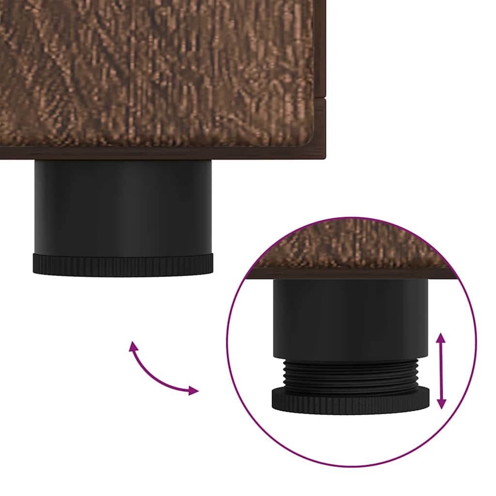 Sideboard Med Hylla Brun Ek 55.5 X 29 X 100 Cm Konstruerat Trä