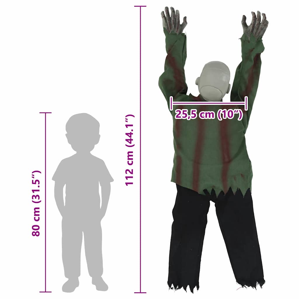 Halloween Krypande Zombie Grön 112 X 25.5 X 21.5 Cm Polyester