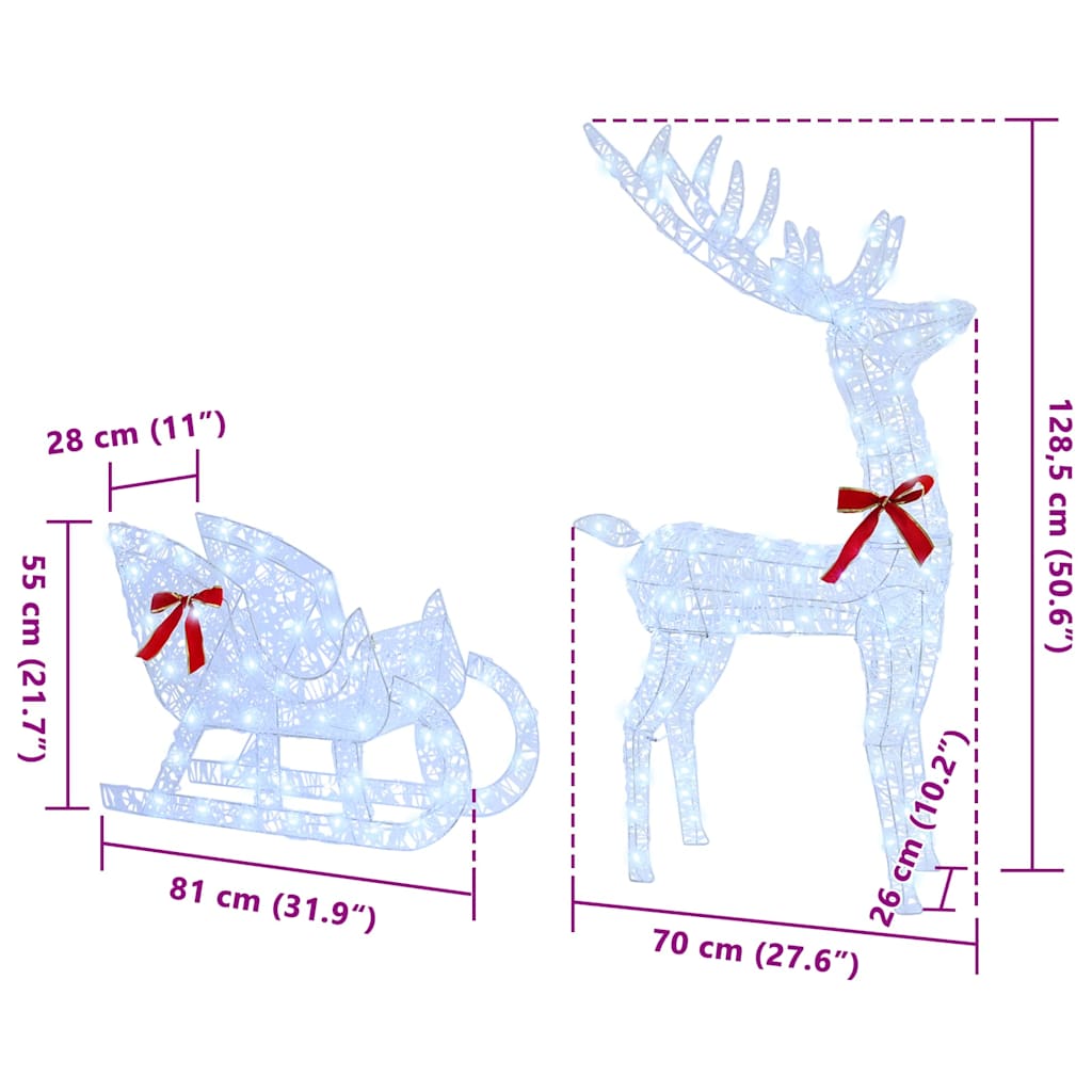 Ren Pull Släde Kallvit 70 X 26 X 128,5 Cm Akryl