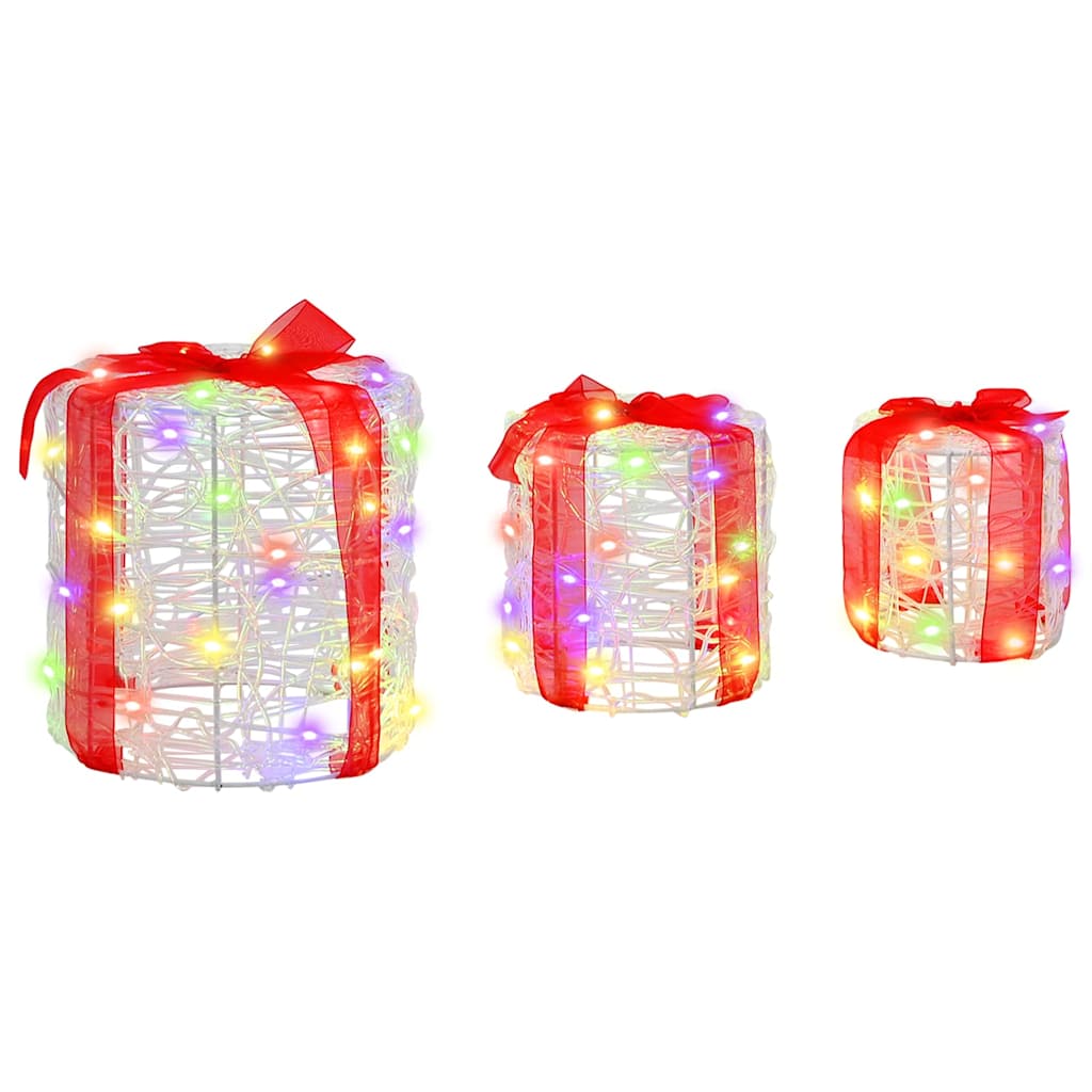 Dekor Av Gåva Box 3 Pcs Färgstark 20 X 20 X 21 Cm Akryl