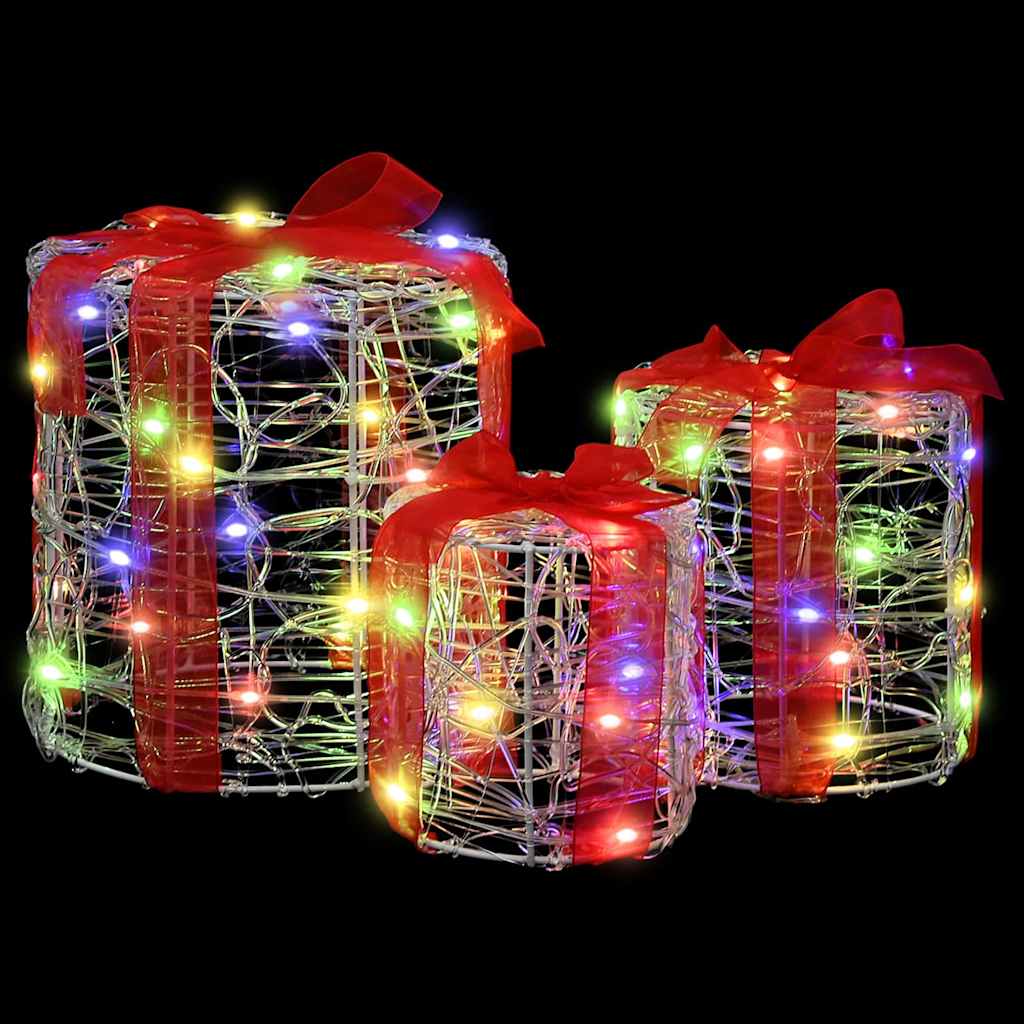 Dekor Av Gåva Box 3 Pcs Färgstark 20 X 20 X 21 Cm Akryl