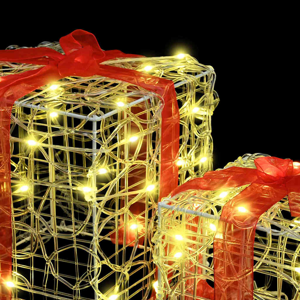 Presentlåda 3 Pcs Varmvit 20 X 20 X 20 Cm Akryl