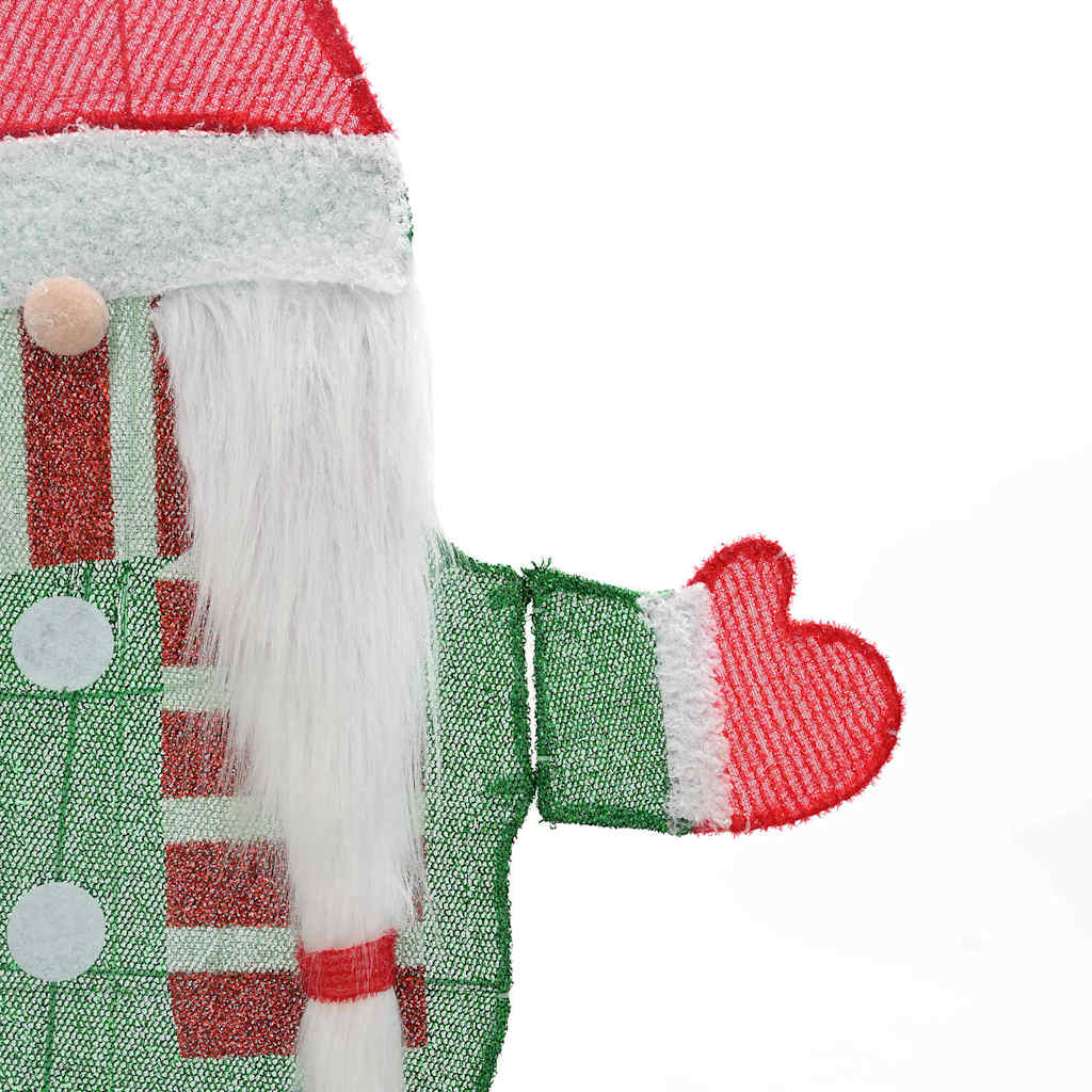 Belyst Tomte Med 60 Led-Lampor Varmvit 71 X 64 Cm Glittertyg