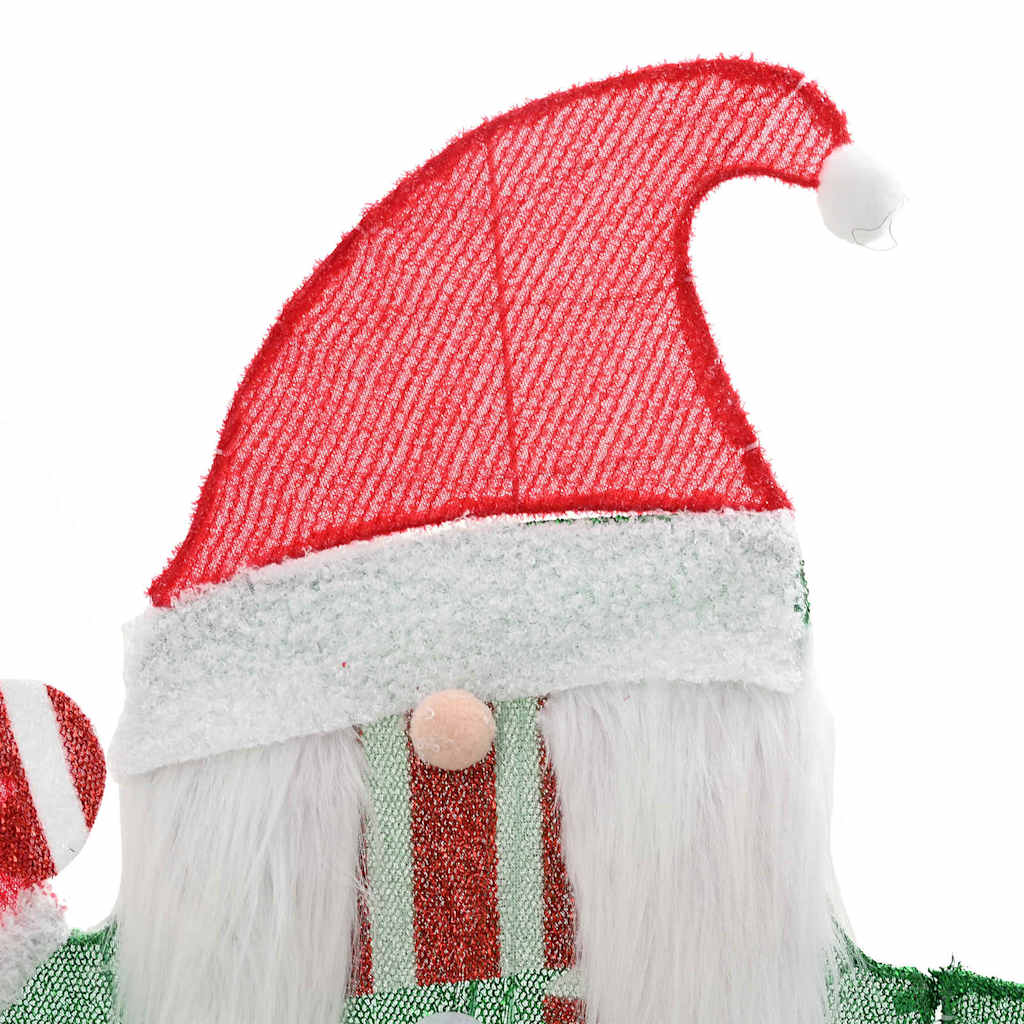 Belyst Tomte Med 60 Led-Lampor Varmvit 71 X 64 Cm Glittertyg
