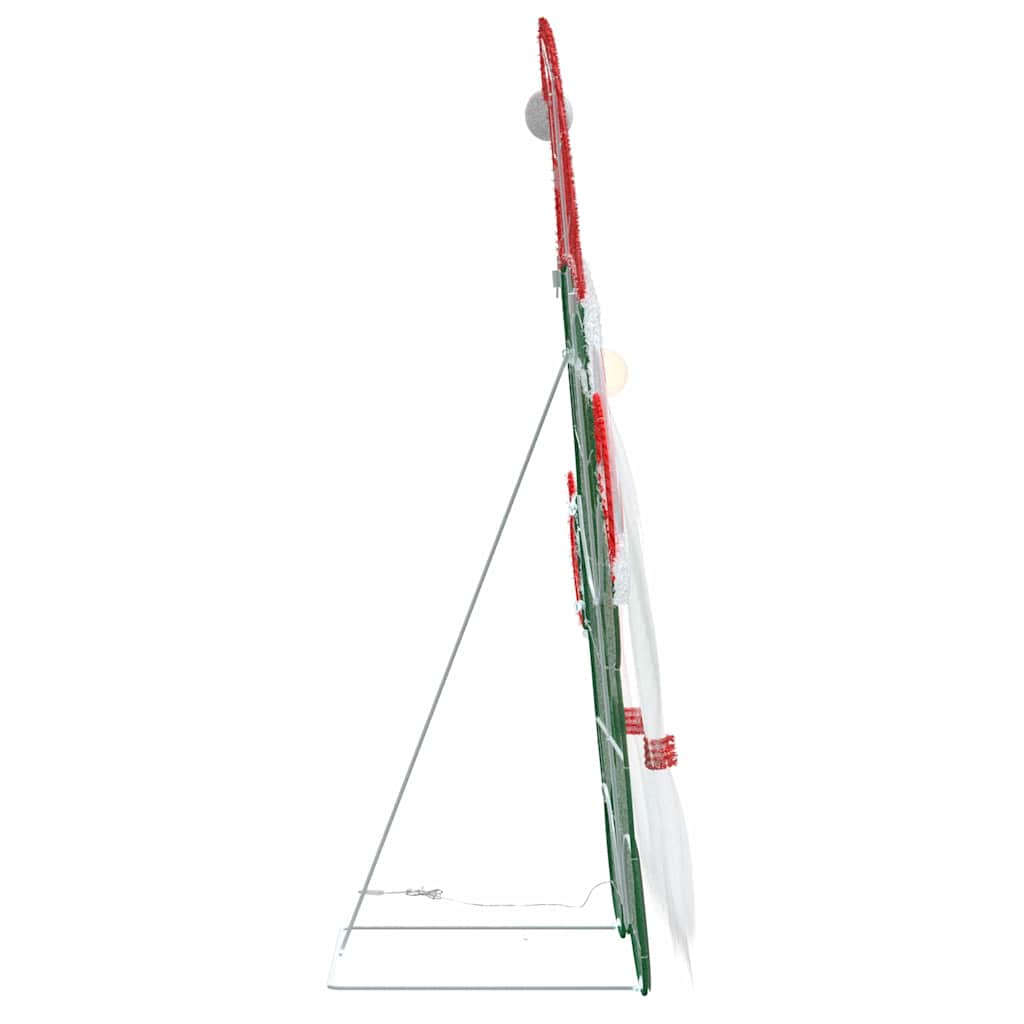 Belyst Tomte Med 60 Led-Lampor Varmvit 71 X 64 Cm Glittertyg