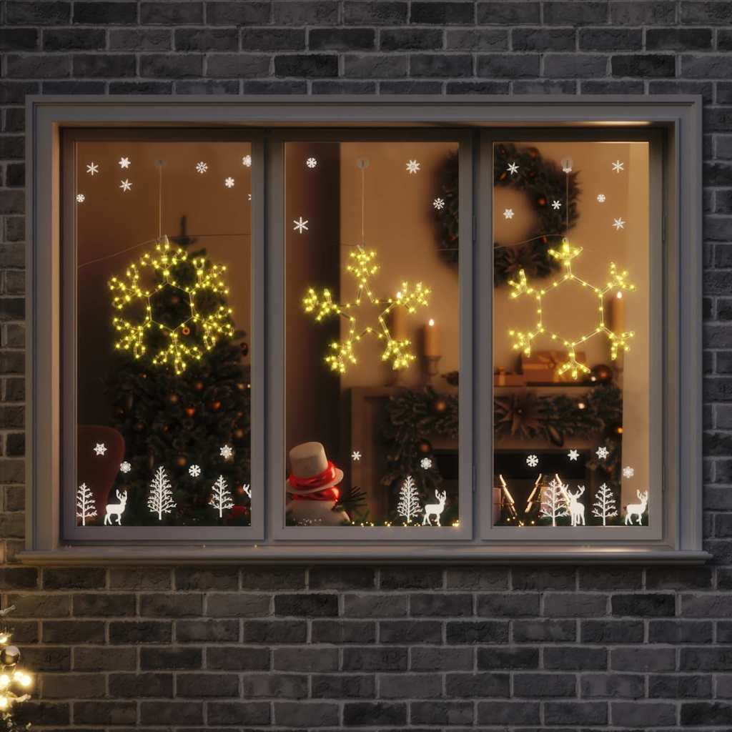 Jul Snöflinga Med 252 Led-Lampor Varmvit 45 X 38 Cm Pvc